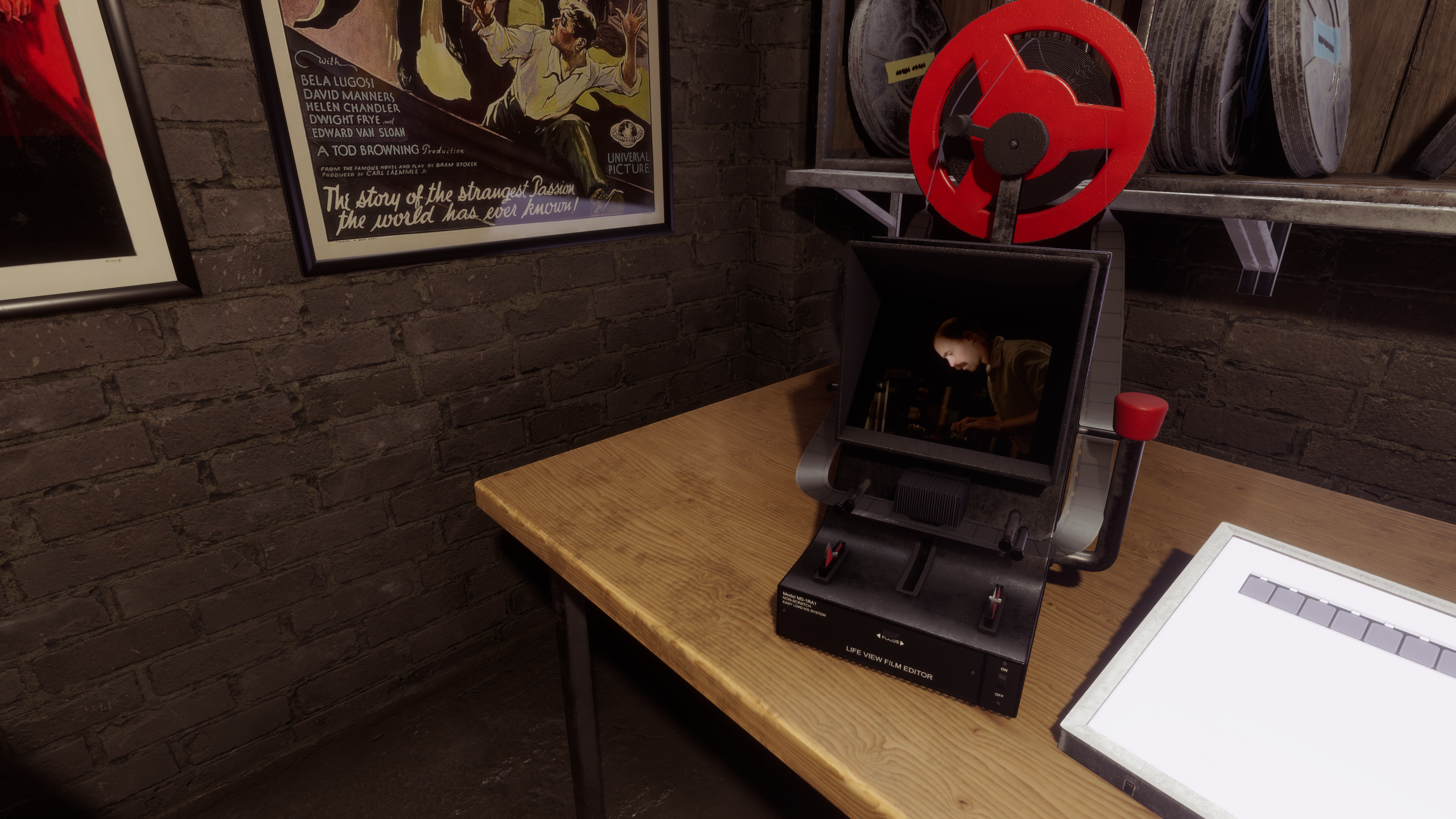 A screenshot of a strange, non-euclidean film editing machine.